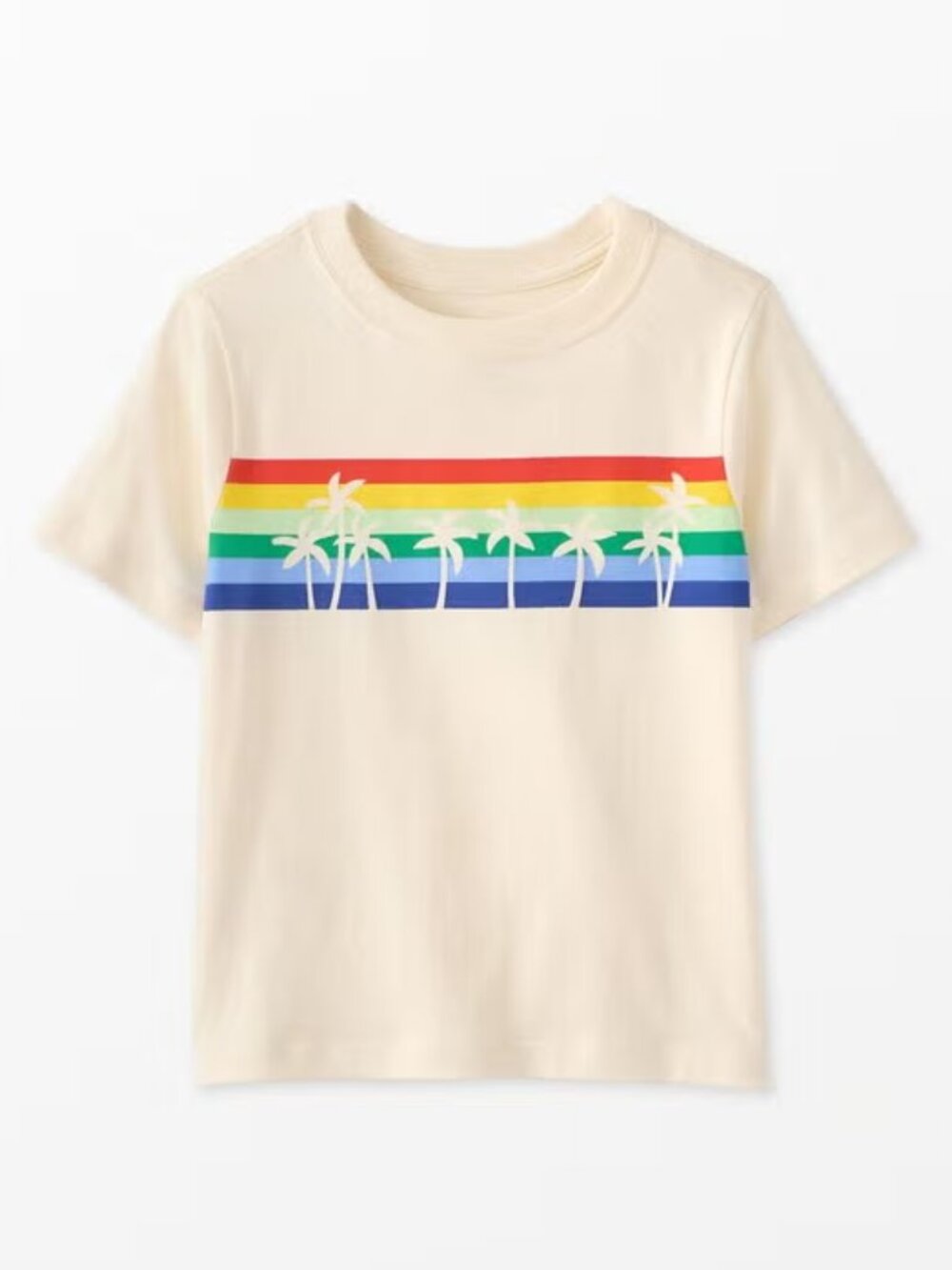 NWT Hanna Andersson Short Sleeve Graphic Tee Rainbow Palm Trees Size 5